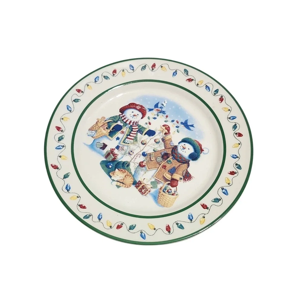Vintage 1999 Longaberger Snow‎ Friends Flurry & Snowball Christmas Plate 9